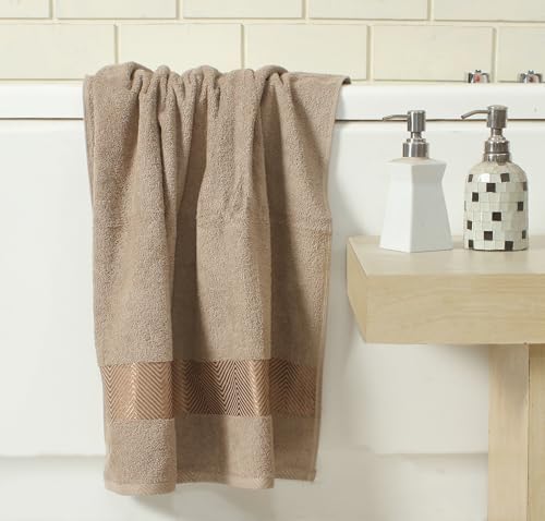 Image of Fash Home 500 GSM Towel 70x140 cm - 1 Pc, Ultra Soft, Highly Absorbent, Quick Dry, Plush & Durable Cotton Bath Towel for Home, Gym & Spa (Beige)