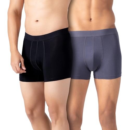 Image of HIELABS Micromodal Pouch Underwear for Men | Regular Fit Trunk | Ultra Soft & Breathable | Anti Odour | Ultrasoft Waistband | Men AllDayFit | Pack of 2 with Two Different Colours | ALL Sizes
