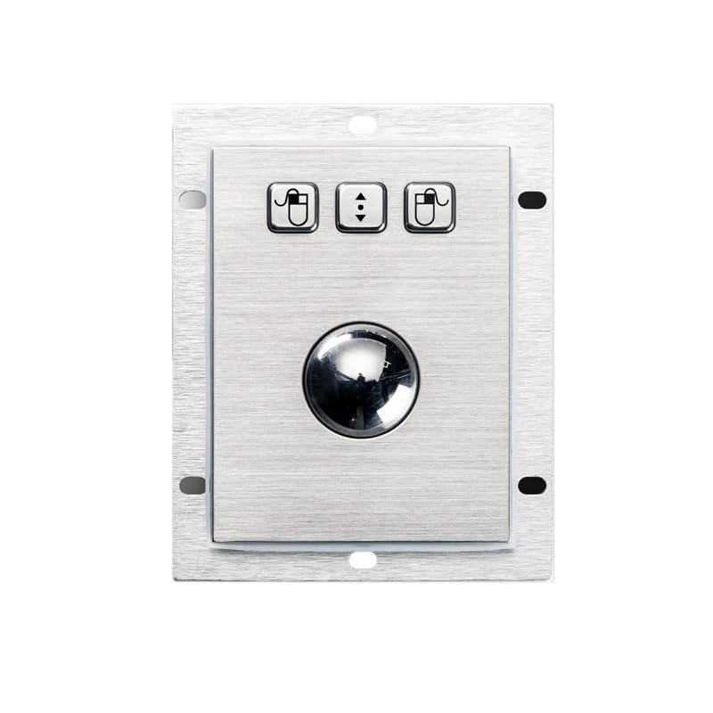 Ratón trackball mecánico integrado con bola giratoria de metal de 38mm y fijación USB