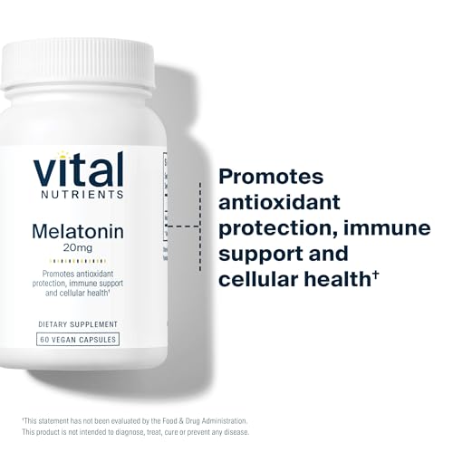 Vital Nutrients Melatonin 20mg | Vegan | Sleep Supplement to Support The Body's Natural Sleep Cycle* | Gluten, Dairy, Soy Free | 60 Capsules - Image 7