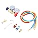 Air Conditioning Pressure Gauge R410 22 134A 3 Way AC Diagnostic Manifold Gauge Tube Set Refrigerant Charging Tool with Adjustable Hose for Automotive HVAC Maintenance