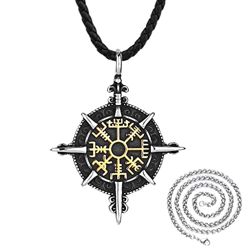 Cadeaux de Bijoux Amulette Nordique avec collier boussole viking