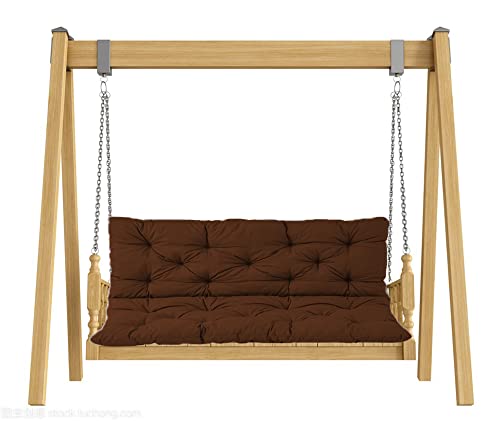 Hollywoodschaukel aus Holz, 3-Sitzer, für den Innen- und Außenbereich, 150 x 100 x 8 cm, Braun