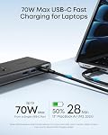 Anker Nano Power Strip, Desk Clamp with 1500J Surge Protector, 5ft Extension Cord, 70W Max Gaming Desk Accessories, 6 AC, 2 USB A, 2 USB C, Home Office Essentials, Fit 0.6~1.8'' Tabletop Edge (Black)