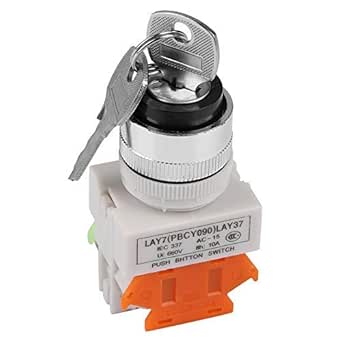 Elektrischer Schlüsselschalter 19mm - 2 Positionen 2NO 2NC Mit Tastensperre