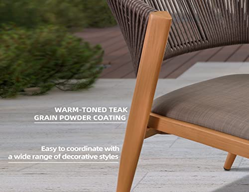 Purple Leaf 7 Pieces Outdoor Dining Set All-Weather Wicker Outdoor Patio Furniture With Table All Aluminum Frame For Lawn Garden Backyard Deck Patio Dining Set With Cushions, Brown #TOP4