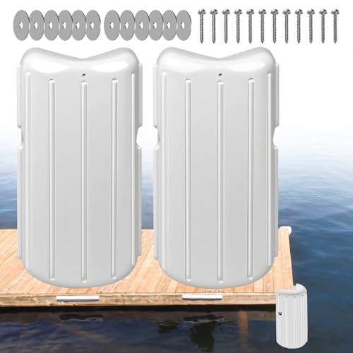 HLTIT Corner Dock Bumper Fender Inflatable Protection Marine Corner Dock Fender Bumper Protect Docks & Ships from Damage Caused collisions 2 Pcs (White)