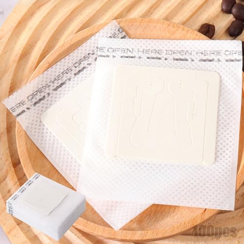 100 piezas de un solo uso para verter filtros de café bolsas de filtro de porciones individuales para la oficina en casa y la cerveza, filtro portátil al aire libre para viajes