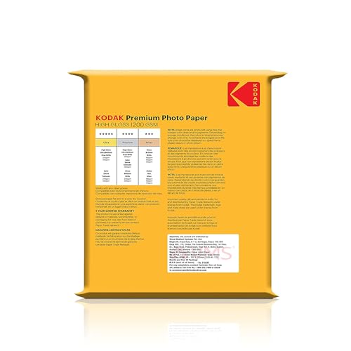 Kodak 200 GSM 4R (4x6) Glossy Photo Paper Water Resistant, Pack of 100 sheets, Compatible with all Inkjet Printers - Image 2