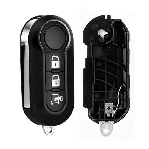 3-Tasten Ersatz Schlüsselgehäuse für FIAT 500, 500L, Panda, Punto, Bravo, Stilo, Evo, Ducato, Lancia Y, Delta Musa, Gehäuse mit Schraubendreher Schlüsselring, Autofernbedienung Etui