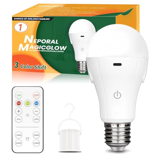 Bombillas recargables regulables con mando y tres cambios de color para cortes de luz