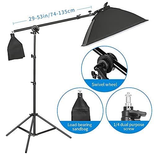 Image of 3pcs Softbox Lighting Kit Photography Continuous Lighting System Photo Studio Equipment with 3pcs 45W LED Light for Photo Studio Portrait, Video Shooting