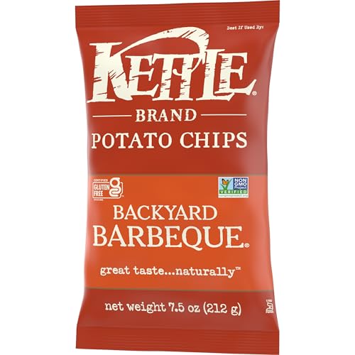 Image of Kettle Brand Backyard Barbeque Kettle Potato Chips, Gluten-Free, Non-GMO, 7.5 oz Bag (Pack of 12)