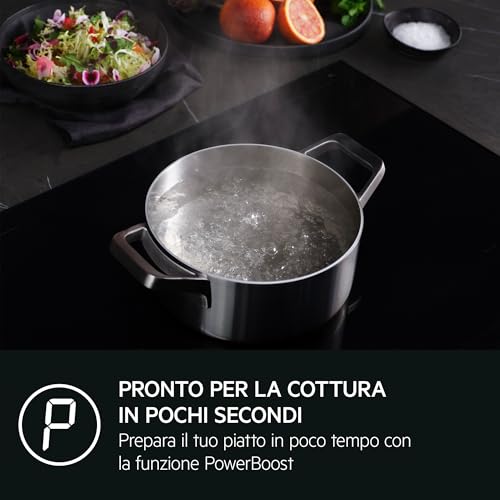 Aeg Serie 6000 Piano Cottura Induzione 80 Cm, 4 Fuochi Vetroceramica, Funzione Bridge, Zone Cottura Flessibili, Powerboost, Hob2Hood, Touch Control, Sicurezza Bambini, TO84IB00IB, Nero - 4