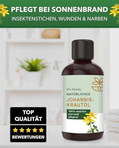 Dr. Ehrlichs Gesundkatalog Johanniskrautöl - Naturreines Pflege-Öl für Wunden und Narben - natürliches Hautpflege-Öl - Hautöl - Rotöl - 100 ml