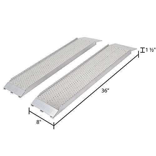 Guardian S-368-1500-P Dual Runner Shed Ramps with Punch Plate Surface - 8" Wide, 3’ Long
