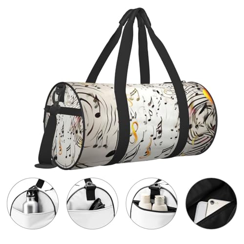 Travel Duffle Bag Weekender Bags For Men Women With Shoe Compartment Large Capacity Weekender Overnight Bag Music Notes Print Carry On Tote Bags Sport Gym Bag For Travel Yoga3
