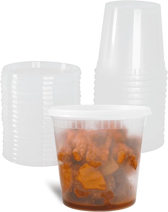 24 Oz Translucent Round Deli Container With Pe Lid 240/Case