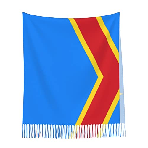Congo Flag Poncho Winter Large Scarf Shawl Bandana Neck Wrap For Women4