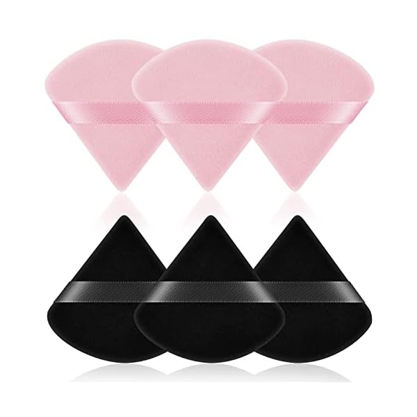 AUAUY 6 PCS Dreieck Makeup Puderquaste, Gesicht Schwämmchen Powder Puff, Waschbar Wiederverwendbar Makeup Sponge, Nass…
