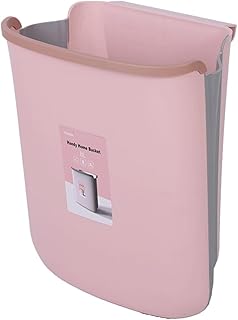 KOMBIUDA Toilet Waste Storage Bucket Hanging Food Waste Bin Storage Can Small Trash Can Sundries Container Wall Mounted Container Kitchen Garbage Bin Pink Storage Box Foldable