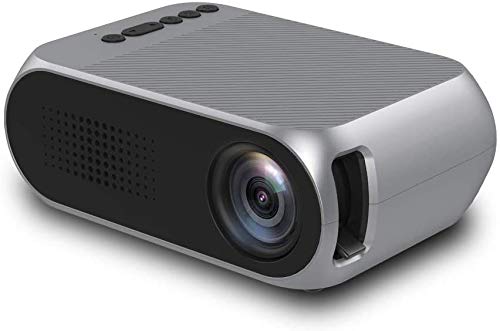 Sanyipace Mini Projector, YG320 1080P Home Theater LED Projector Support AV/USB/Micro Memory Card/HDMI Multi-Function Video Projectors for TV, PC, Xbox, PS4, Gray