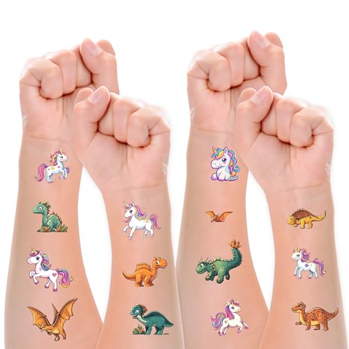 Tattoos for Kids, 350+ Mixed Styles (37 Sheets) Temporary Tattoos Stickers Set Gift for Girls and Boys, Space Dinosaur Animals Butterfly Tattoos for Kids Birthday Party Supplies