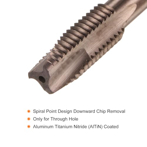sourcing map Spiral Point Gewindebohrer M12 x 1.75 M35 Hochgeschwindigkeitsstahl (HSS) Aluminium-Titan-Nitrid (AlTiN) beschichtetes Gewindeschneidwerkzeug Metrisch für Drehmaschinen, Bronze