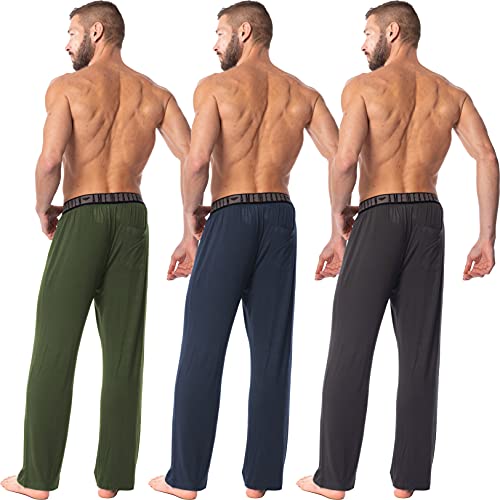 AMERICAN HEAVEN Mens 3 Pack Ultra Soft & Stretch Pajama Pants | Lightweight Lounge & Sleep Pj Yoga Bottoms4