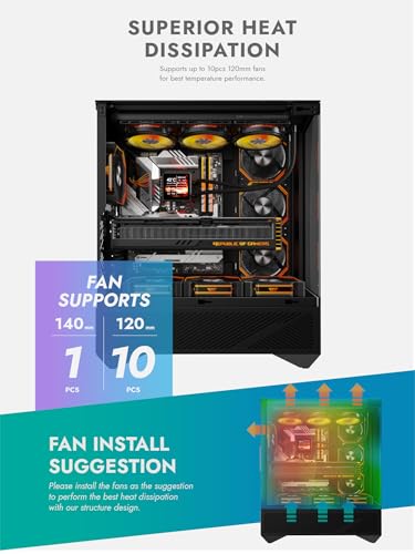 Image of darkFlash DY460 ATX Full Tower PC Case, 4 ARGB Fans, High Airflow,Black