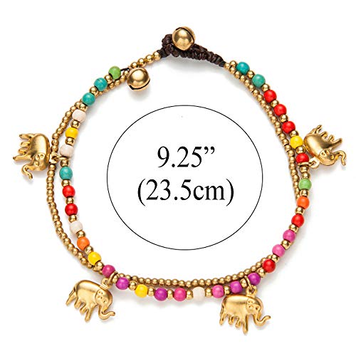 Image of kelistom Bohemian Ankle Bracelets for Women Handmade Natural Stone Beaded Chain Anklet