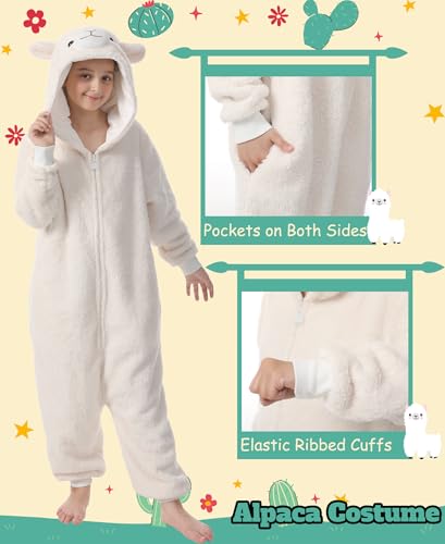 Disfraz completo para niños alpaca beige talla S miniatura 5