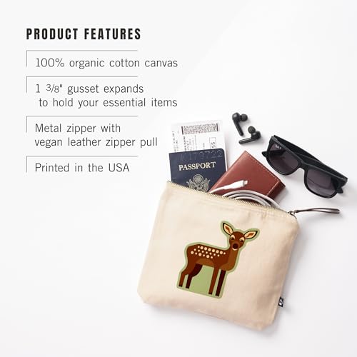 Lantern Press Fawn, Geometric, 100% Cotton Zipper Pouch, Travel Accessory, Go Bag3