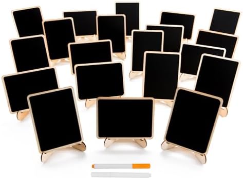 DSTELIN small wood mini chalkboard signs with support easels