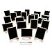 20 Pack Wood Mini Chalkboards Signs with Support Easels, Place Cards, Small Rectangle Chalkboards Blackboard for Weddings, Birthday Parties, Message Board Signs and Event Decorations