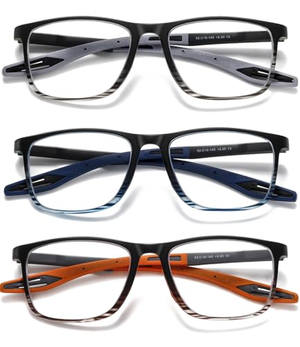 Image of TR90 Blue Light Blocking Reading Glasses with Adjustable Hinges, Cheaters | Flexible Sports Style, Lightweight, Digital Screen Reading, Computer and Office Work, Daily Casual Wear