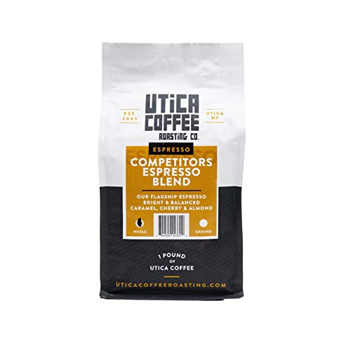 utica roasting - Utica Coffee Roasting Co. Competitor's Espresso Blend | Specialty Medium Roast Whole Bean Coffee | 16 Oz Reclosable Bag