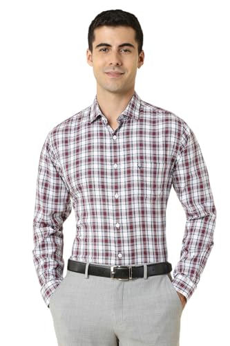 Image of Allen Solly Men's Small Check Casual Shirt | Regular Fit, Breathable Fabric, Versatile Daily Style