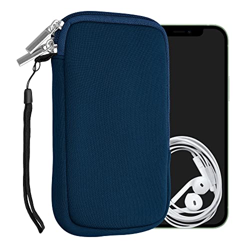 kwmobile Housse Universelle Smartphone - Pochette de Protection 16,5 x 8,9 cm pour téléphone Portable L - 6,5' en néoprène Bleu Marine