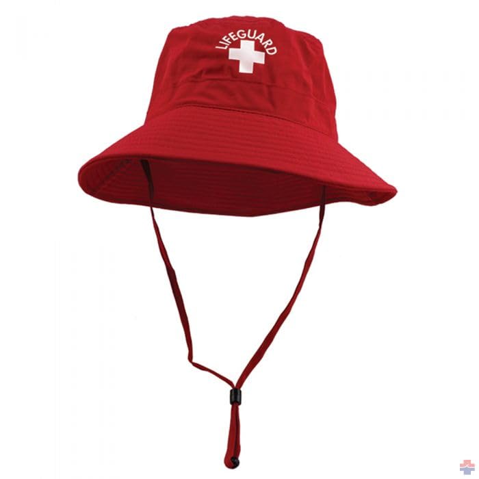 RED LIFEGUARD HAT; BUCKET HAT