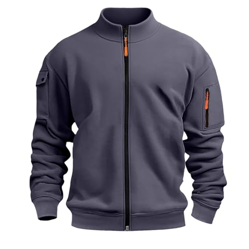 Winter Coats for Men Full Zip Sweatshirts Casual Stand Collar Workout Jackets Outdoor Lightweight Athletic Coat4