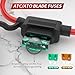 DaierTek 12 AWG Inline Fuse Holder 12V, ATO/ATC in Line Fuse Holder 12 Volt Waterproof with 30 Amp & 40 Amp Medium Blade Fuse for Marine Car Automotive- 10pcs