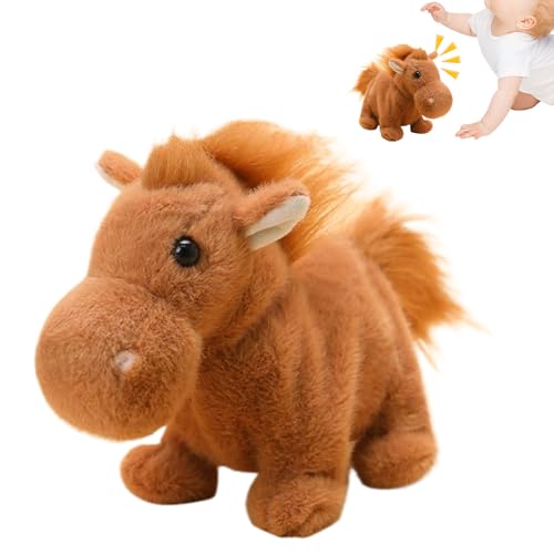Peluche con forma de animal | Caballo robot interactivo suave y ,Perro de peluche eléctrico e interactivo | Para mujeres, hombres, chicos, niñas, adolescentes, adultos, sala de estar, estantería, mesa