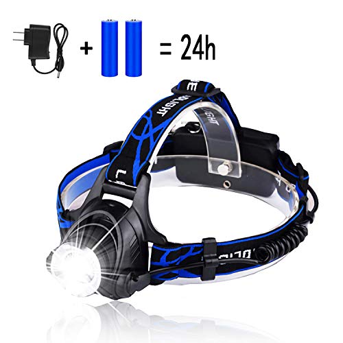 LED Rechargeable Headlamp, HUNLEE 1200 Lumen Head Lamp, 3 Modes Head Light