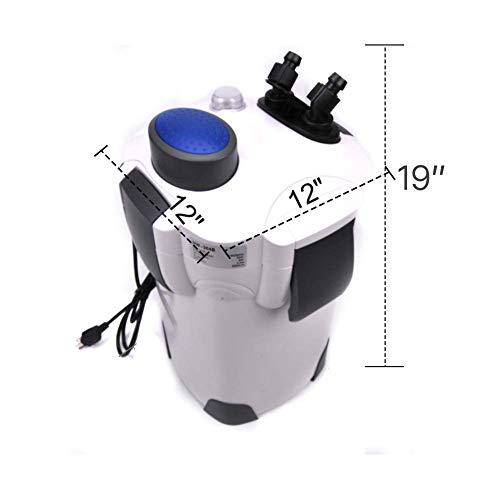 Polar Aurora Free Media 4-Stage External Canister Filter with 9-watt Light, 525 GPH with Free Media