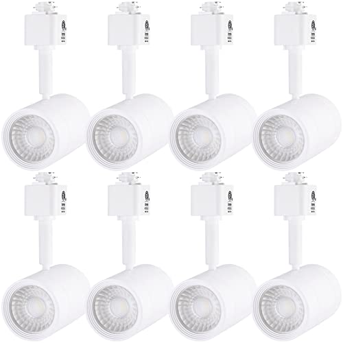 LEONLITE 8-Pack Dimmable LED Track Lighting Heads, Compatible with Single Circuit H Track Light Rail, 550lm, 8.5W(50W Eqv.), CRI90, 120V, ETL & ES Listed, 2700K Soft White, 5 Years Warranty, White