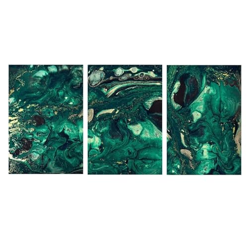 Impression sur toile abstraite marbre vert or affiche deco murale grand format