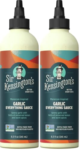 Sir Kensington's Everything Sauce Garlic Dressing Dip and Drizzle Keto Diet &amp; Paleo Diet Certified Dairy Free Gluten Free Non- GMO Project Verified Shelf-Stable 8.3 oz (Pack of 2)
