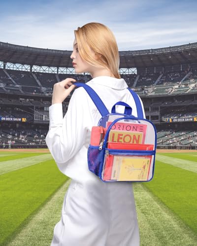 Image of Clear Backpack for Stadium Events, 12x12x6 Small Clear Plastic bag with Reinforced Straps for Game Security Festival Concert