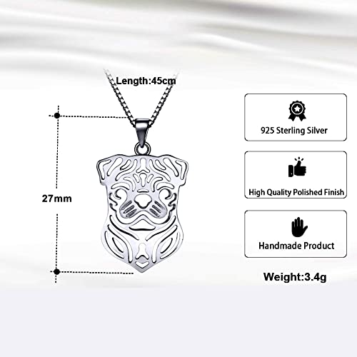 Pug Dog Sterling Silver Necklace Dangle Earrings Set By Ginger Lyne Puppy Dog Pet Pendant Box Chain Doggie Animal Paw Print Heart Jewelry For Pit Mom Women Girls Teens #TOP6